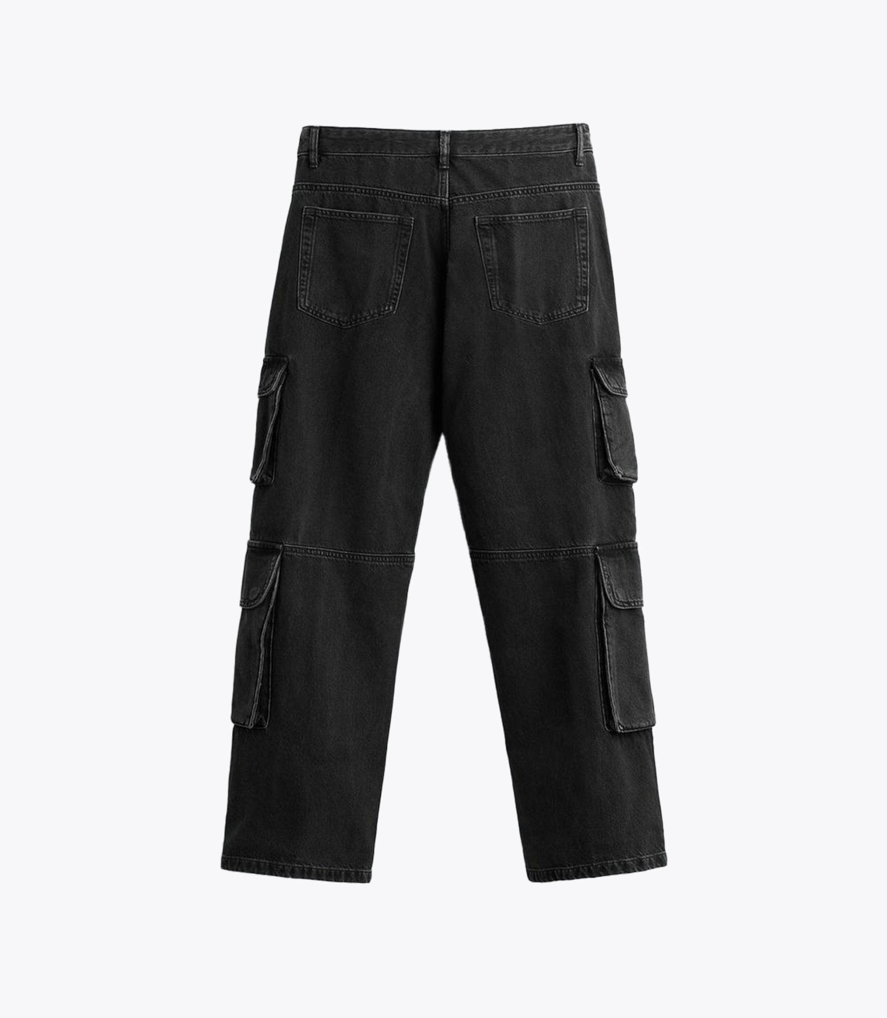 BLACK DENIM HEAVY WEIGHT CARGO