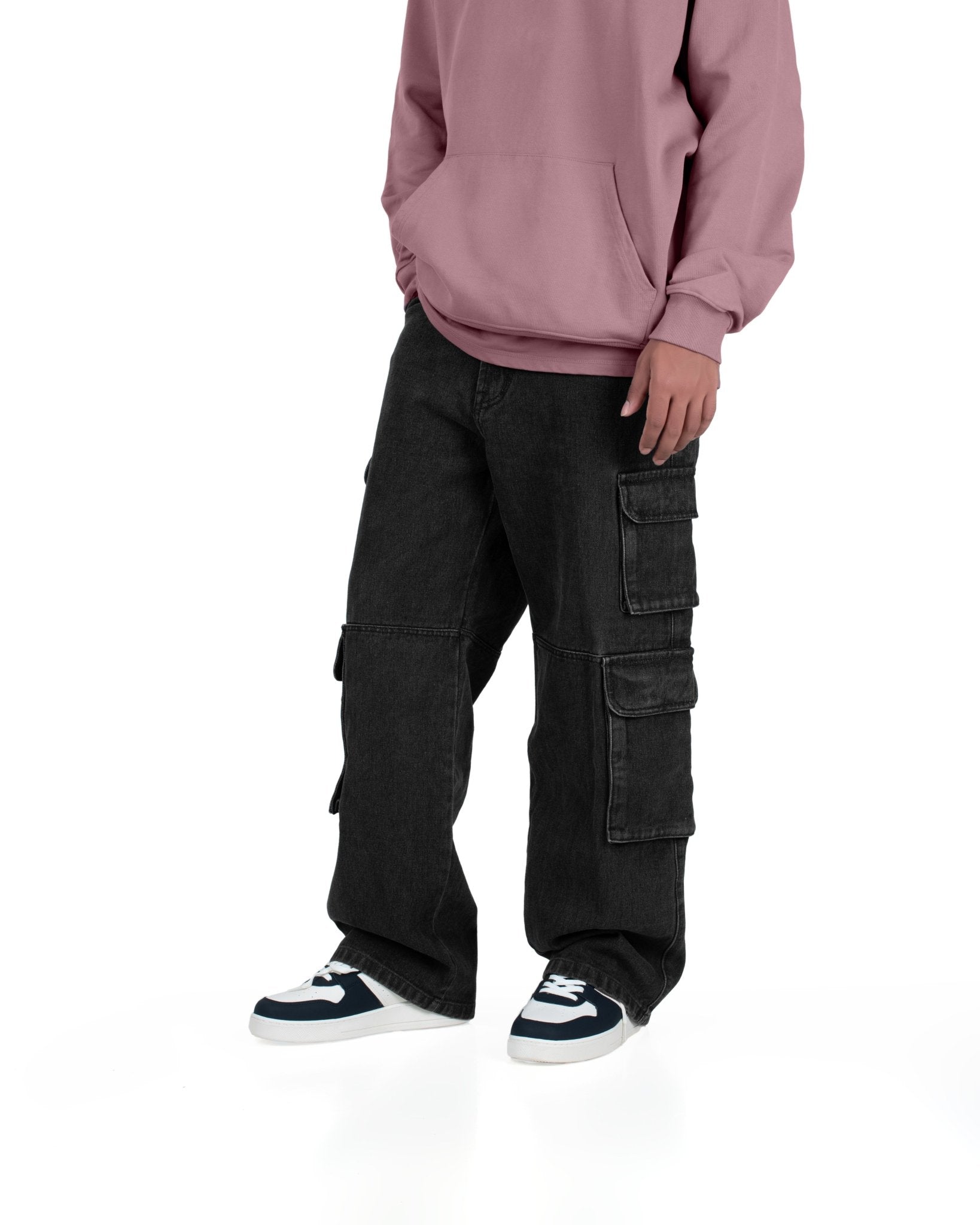 BLACK DENIM HEAVY WEIGHT CARGO