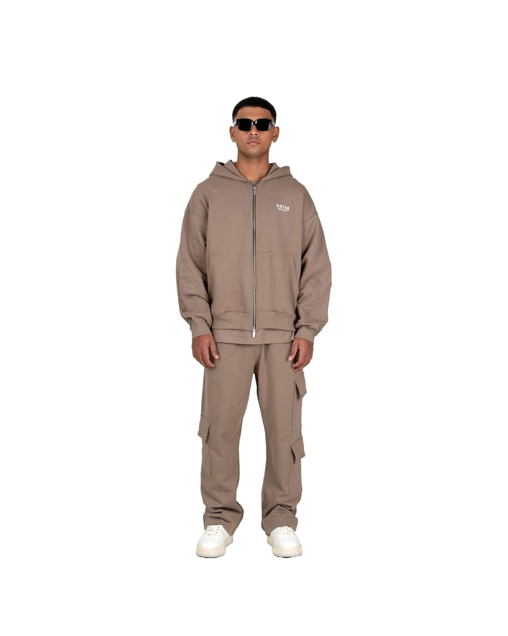 WALNUT DOUBLE ZIPPER HOODIE