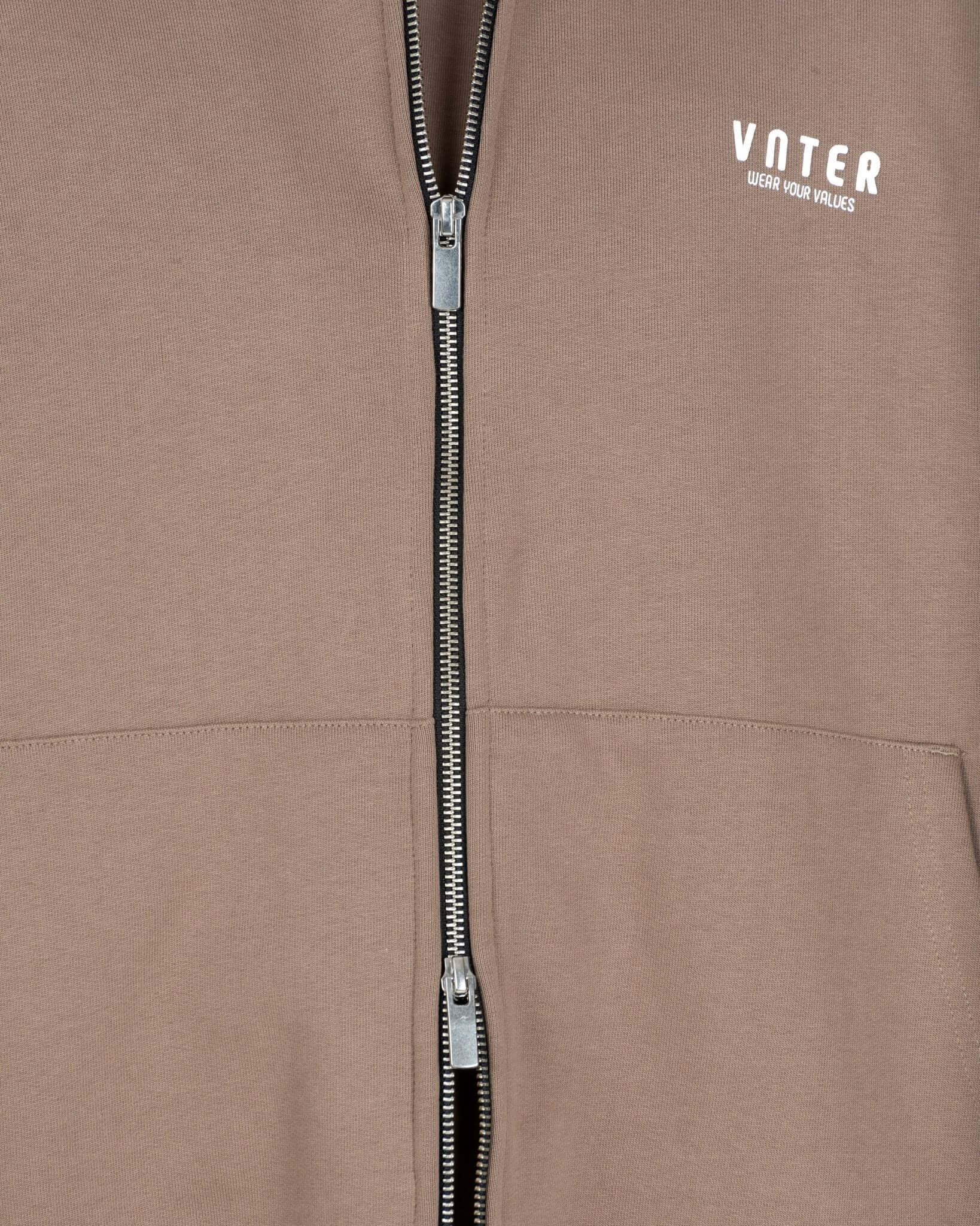 WALNUT DOUBLE ZIPPER HOODIE