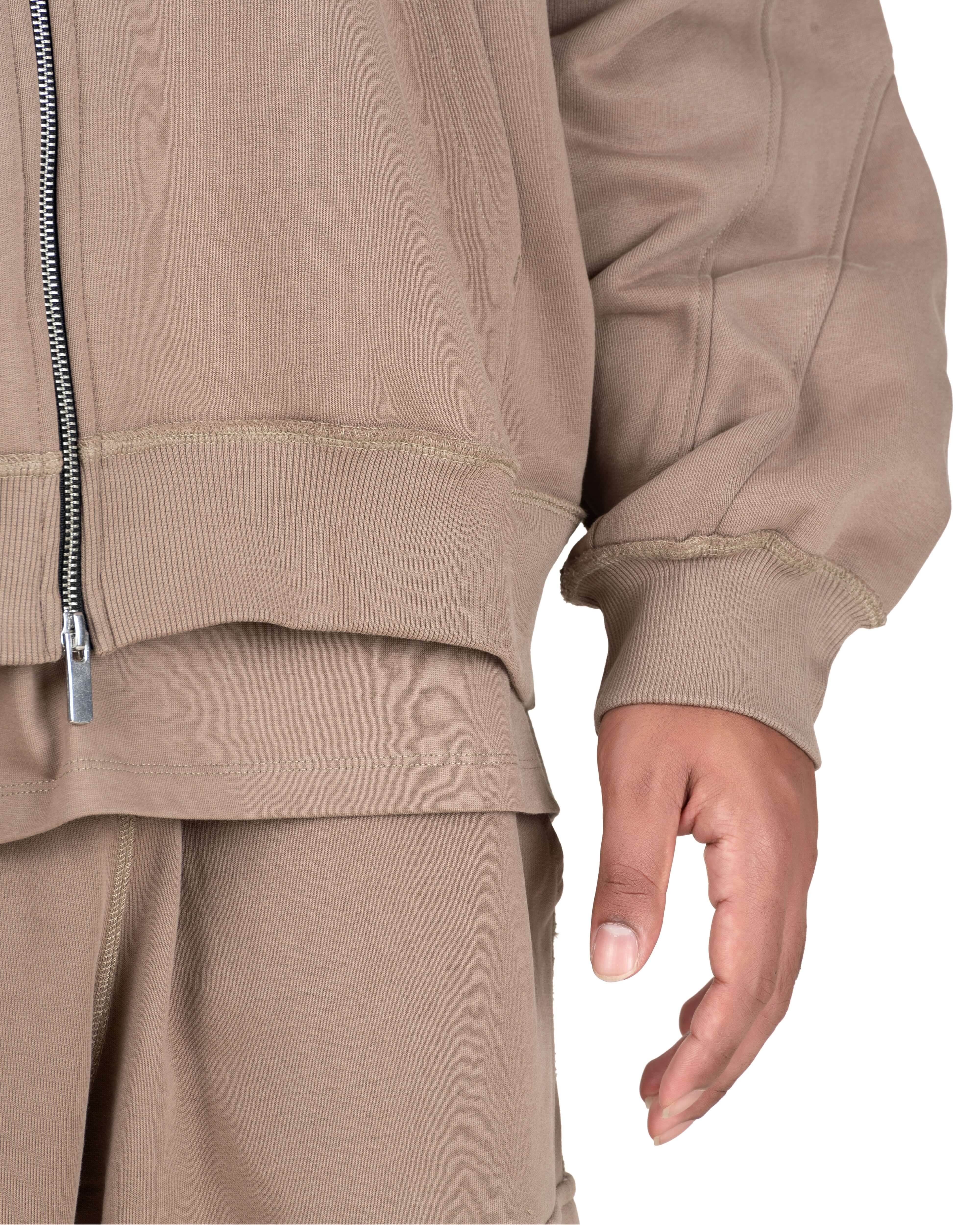 WALNUT DOUBLE ZIPPER HOODIE